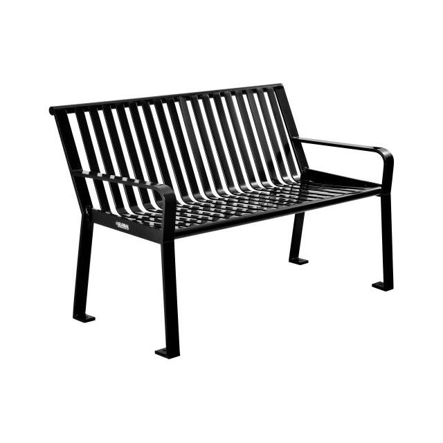 694853BK 4 FT. OUTDOOR STEEL SLAT PARK BE