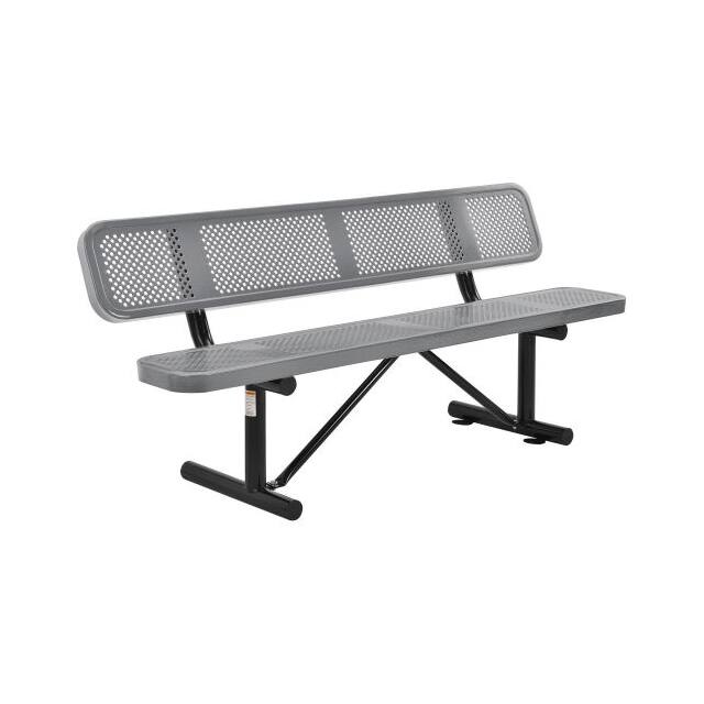 694557GY 72" PICNIC BENCH WITH BACKREST