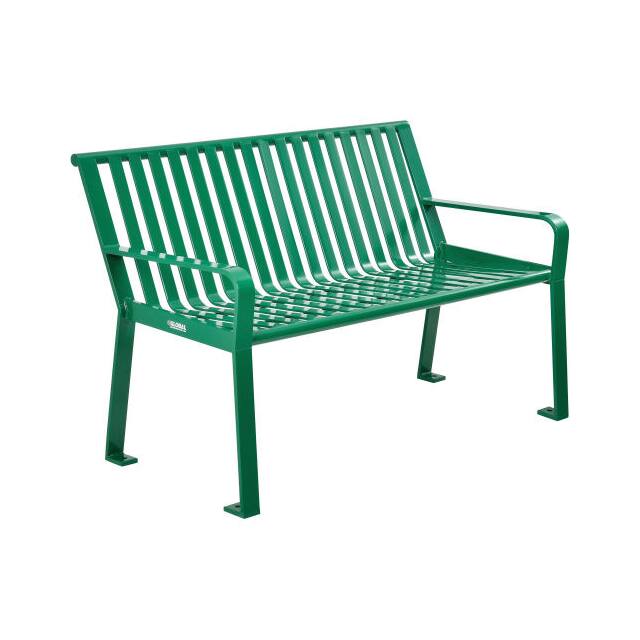 694853 OUTDOOR STEEL SLAT PARK BENCH, 4