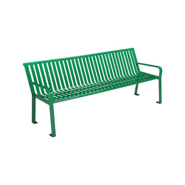 694854 6' PARK BENCH, STEEL SLAT, GREEN