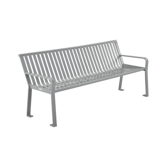 694854GY 6 FT. OUTDOOR STEEL SLAT PARK BE
