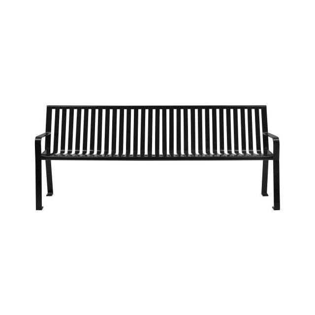 694855BK OUTDOOR STEEL SLAT PARK BENCH, 8