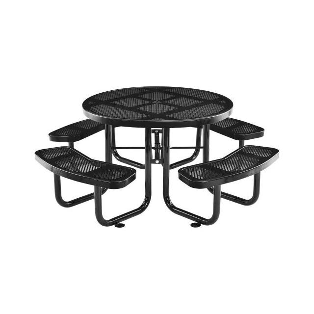 262078BK 46" ROUND PERFORATED METAL OUTDO
