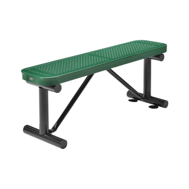 695742GN 48"L OUTDOOR STEEL FLAT BENCH, P