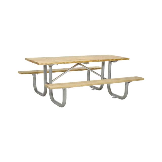 695713 8 FT. WOOD PICNIC TABLE, GALVANI