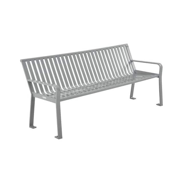 694855GY OUTDOOR STEEL SLAT PARK BENCH, 8