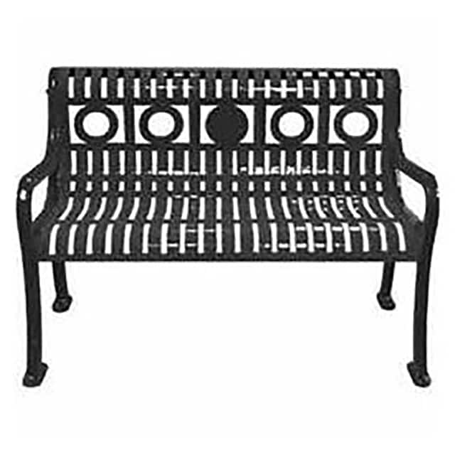 RFR48BK RING PATTERN BENCH, BLACK, 4'