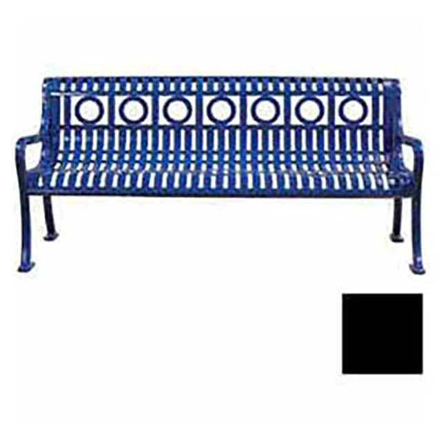 RFR72BK RING PATTERN BENCH, 6'L, BLACK