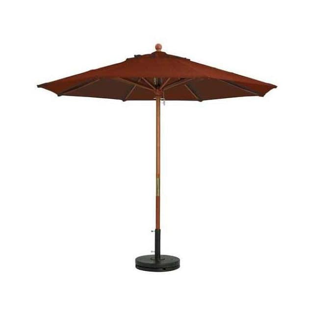 98944931 7' WOODEN MARKET OUTDOOR UMBRELL