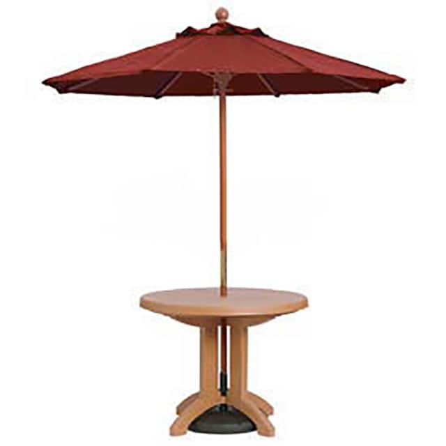 98942731 7' WOODEN MARKET OUTDOOR UMBRELL