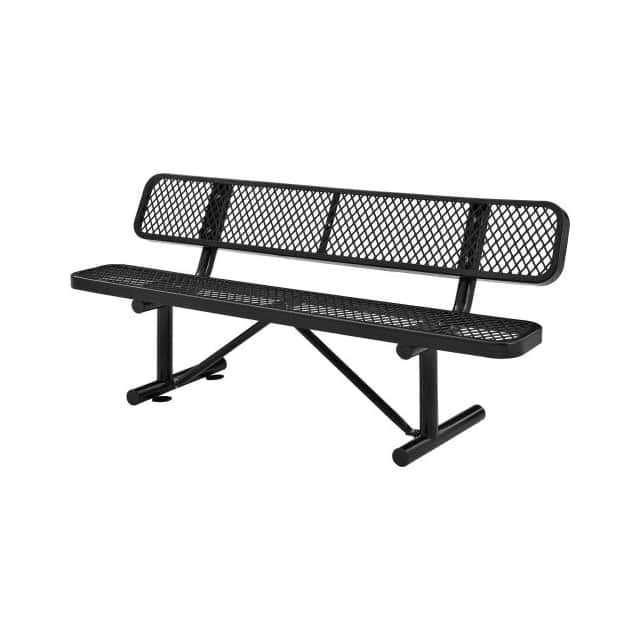277154BK 72"L EXPANDED METAL MESH BENCH W