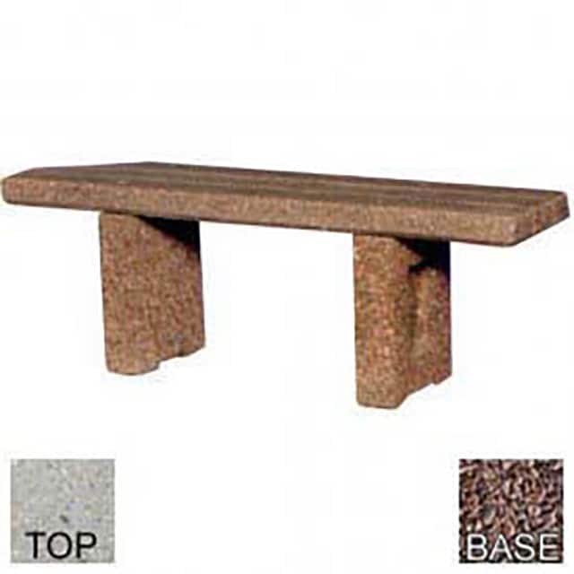 B-48GC-POLI TAN-RED 48" FLAT CONCRETE BENCH, POLISHE