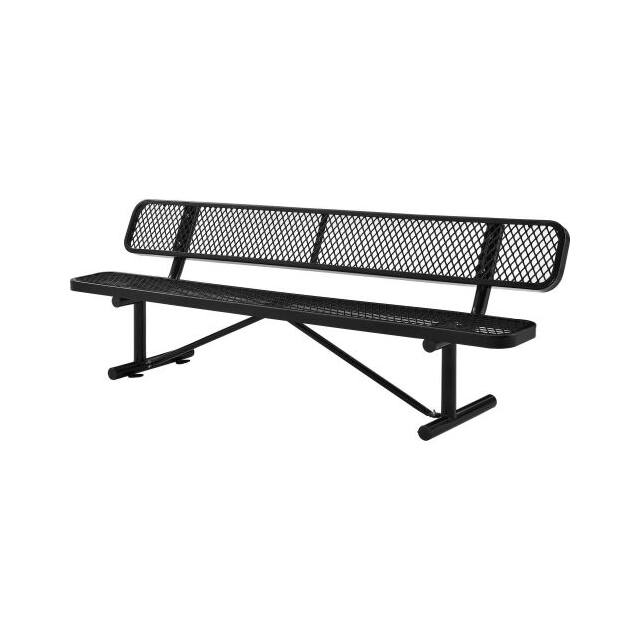 277155BK 96"L EXPANDED METAL MESH BENCH W
