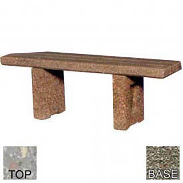 B-48GC-POLI GRY-GRY 48" FLAT CONCRETE BENCH, POLISHE