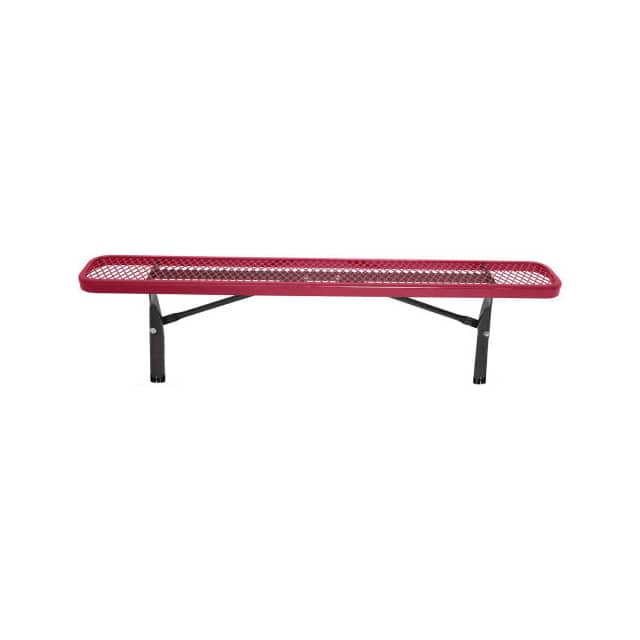 PBK942S-EV6-RED 6' FLAT STEEL BENCH, DIAMOND PAT
