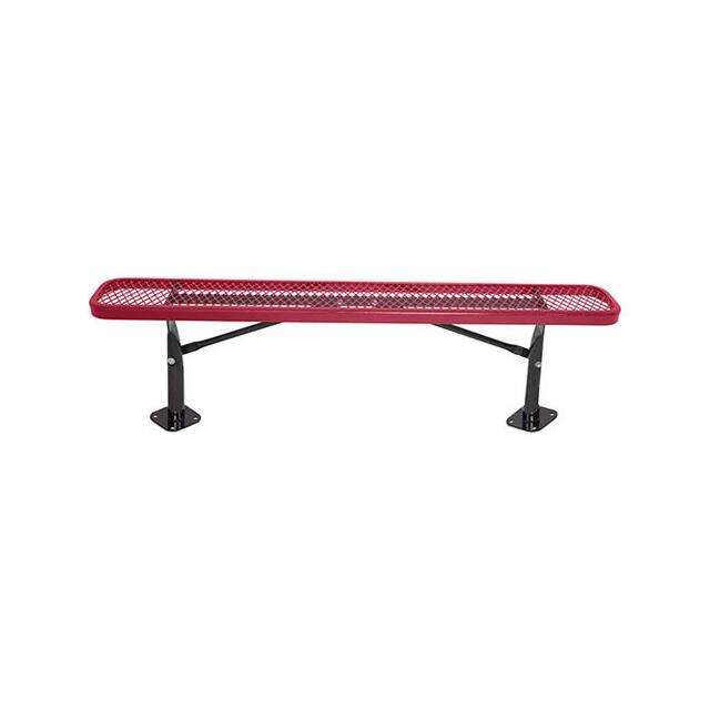 PBK942SM-EV6-RED 6' STEEL BENCH, SURFACE MOUNT