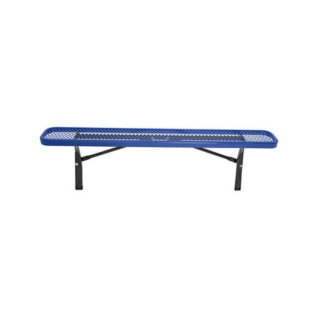 PBK942S-EV6-BLU 6' STEEL BENCH, IN-GROUND MOUNT