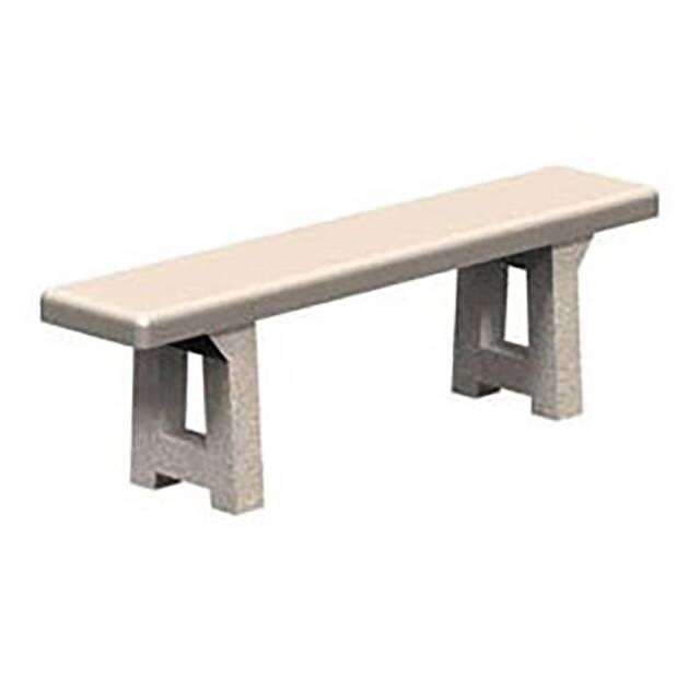 TB-58 GRAY 58" CONCRETE PARK BACKLESS BENCH