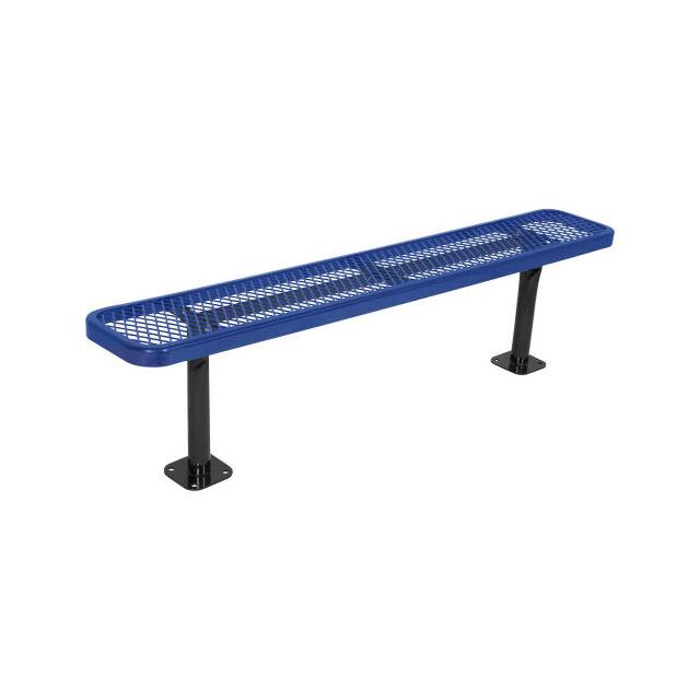 PBK942SM-EV8-BLU 8' STEEL BENCH, DIAMOND PATTERN,