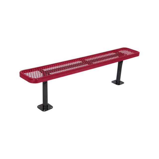 PBK942SM-EV8-RED 8' STEEL BENCH, DIAMOND PATTERN,