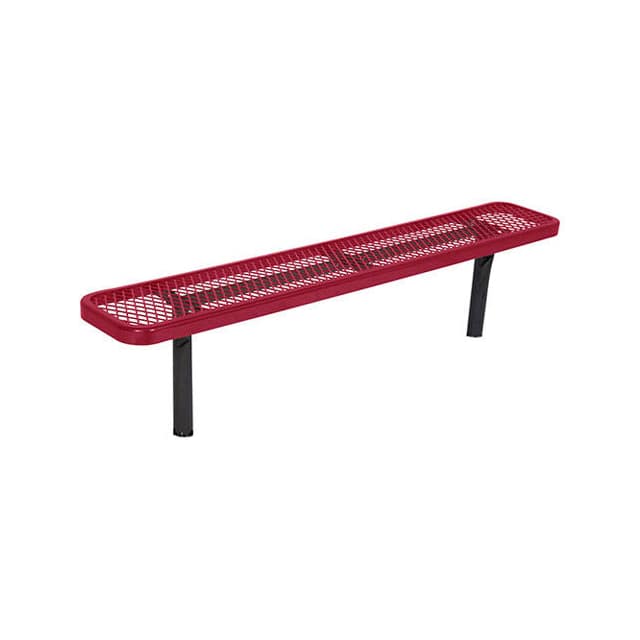 PBK942S-EV8-RED 8' BENCH W/BACK, IN GROUND, STEE