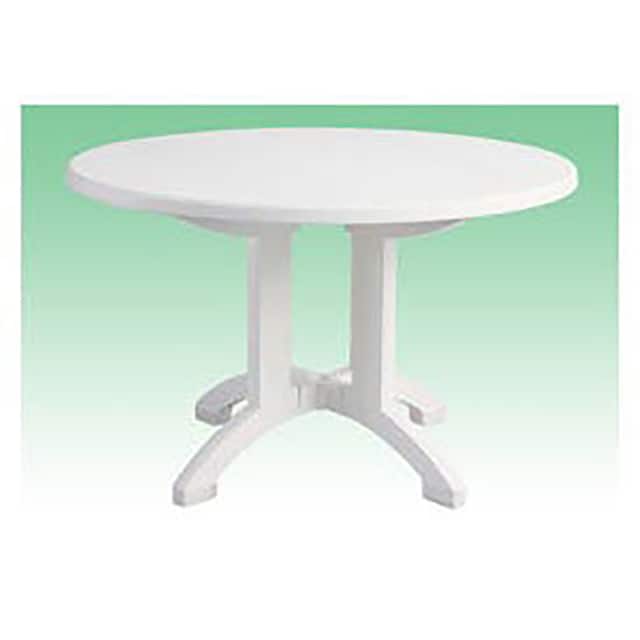 238667WH AQUABA 48" ROUND OUTDOOR RESIN T