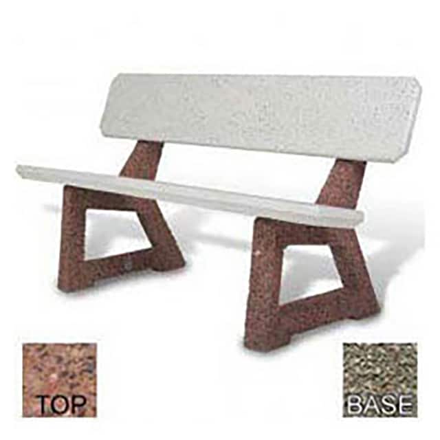 BB-58-POLI RED-GRY 58" RESIDENTIAL CONCRETE BENCH,