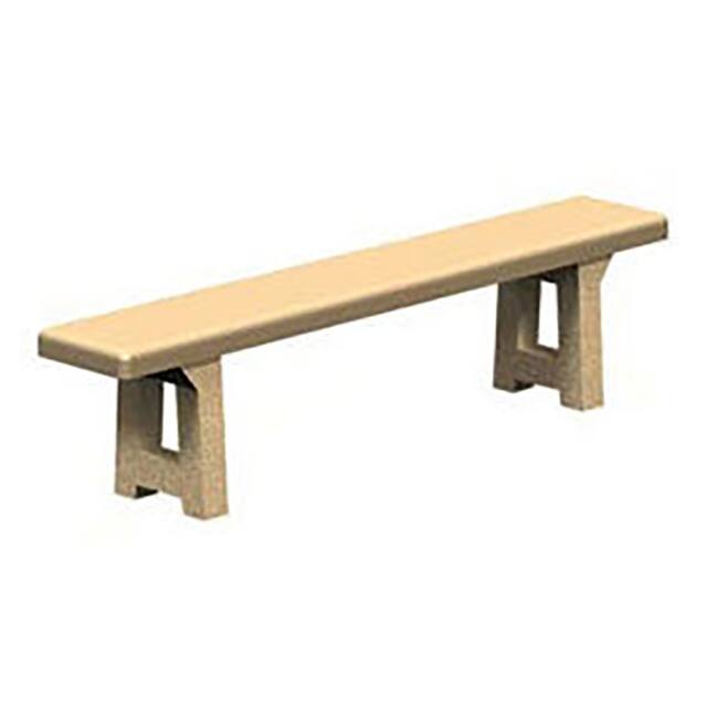 TB-72 tan 72" CONCRETE PARK BACKLESS BENCH