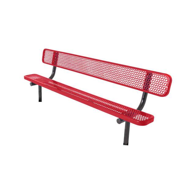 B1915785 6'L BACKED BENCH, PERFORATED, IN