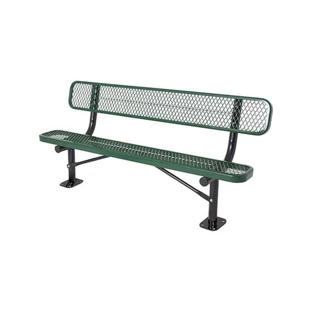 PBK940SM-EV6-GRN 6' BENCH W/ BACK, SURFACE MOUNT