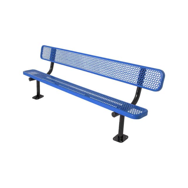 B1915795 8' BENCH W/BACK, PERFORATED STEE