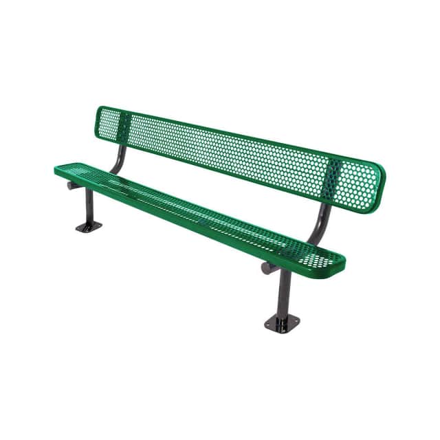 B1915797 8' BENCH W/BACK, PERFORATED STEE