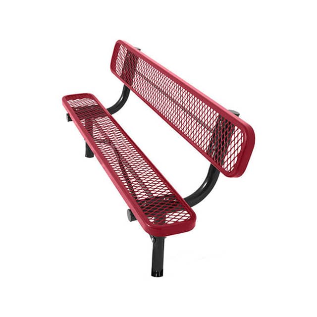 PBK940S-EV8-RED 8' BENCH WITH BACK, IN GROUND