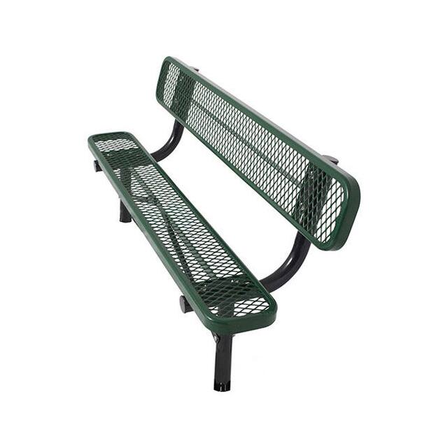 PBK940S-EV8-GRN 8' BENCH WITH BACK, IN GROUND