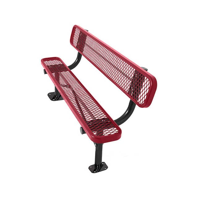 PBK940SM-EV8-RED 8' BENCH W/ BACK, SURFACE MOUNT