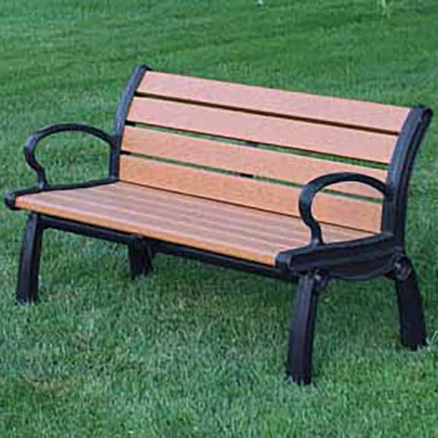 PB 4CEDBFHER HERITAGE BENCH, RECYCLED PLASTIC