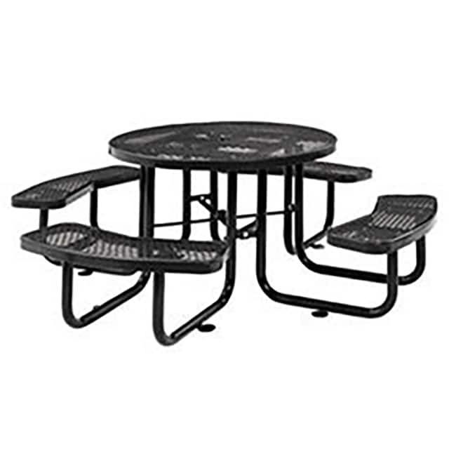 277150BK 46" EXPANDED METAL ROUND PICNIC