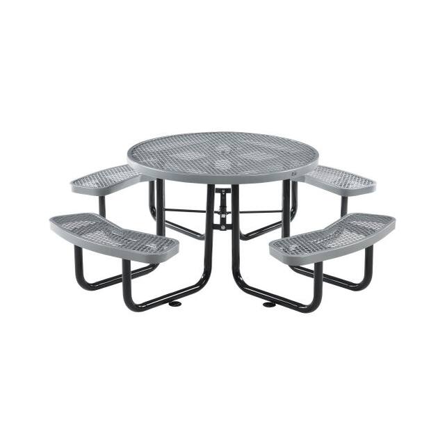 277150GY 46" EXPANDED METAL ROUND PICNIC