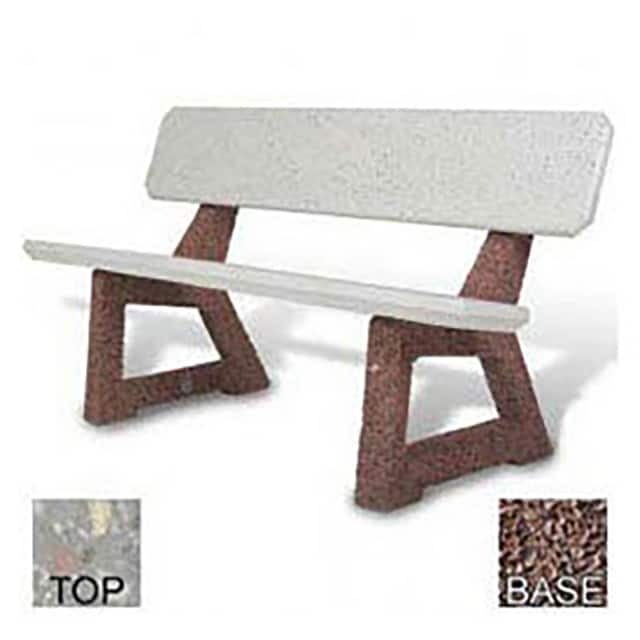 BB-58-POLI GRY-RED 58" RESIDENTIAL CONCRETE BENCH,