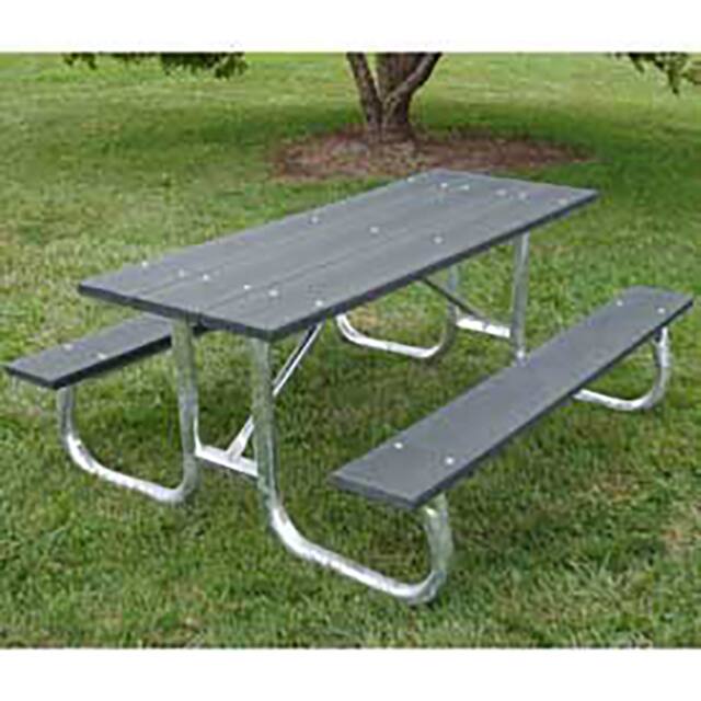 B264279 6' GALVANIZED FRAME PICNIC TABLE