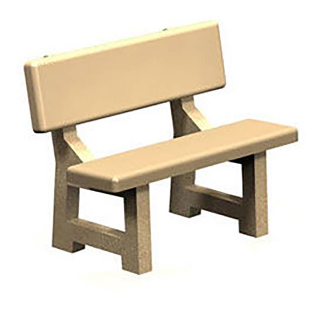 PB-44 tan 44" CONCRETE PARK BENCH, TAN