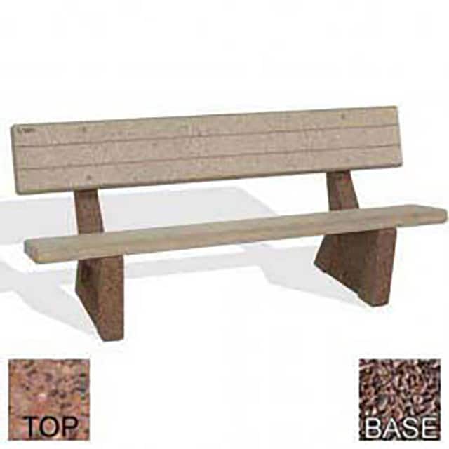 BB-72GC-POLI RED-RED 72" CONCRETE BENCH, QUARTZITE TO