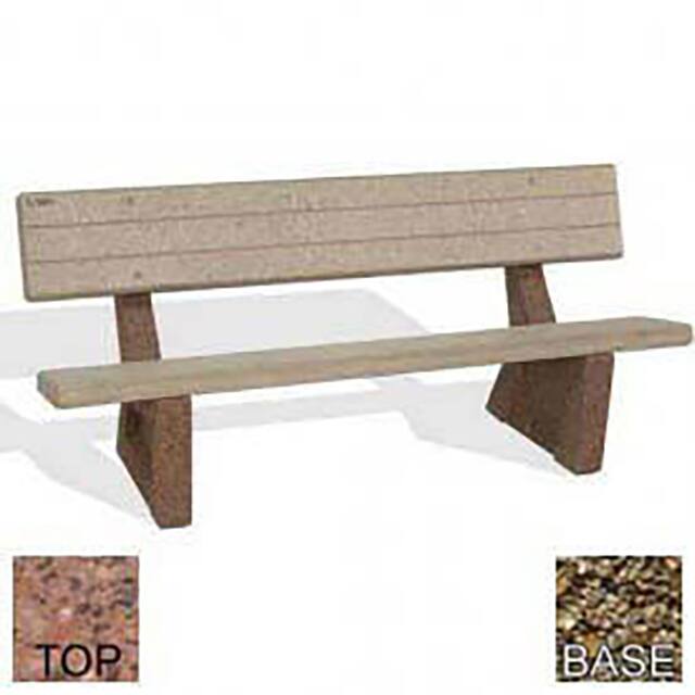 BB-72GC-POLI RED-TAN 72" CONCRETE BENCH, QUARTZITE TO
