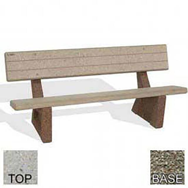 BB-72GC-POLI TAN-GRY 72" CONCRETE BENCH, RIVER ROCK T