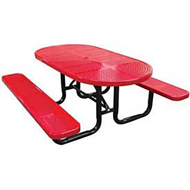 OPT72SM-PERF-RD 72" OVAL PICNIC TABLE, PERFORATE