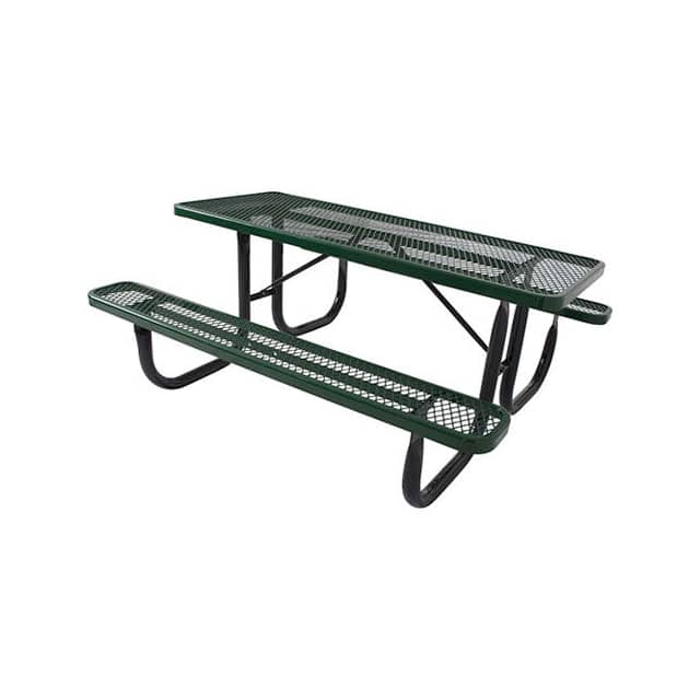 PBK238-EV6-GRN 6' STEEL PICNIC TABLE, GREEN