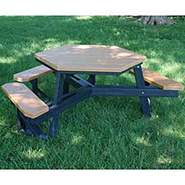 PB 6HEXADACED ADA HEX TABLE, RECYCLED PLASTIC,