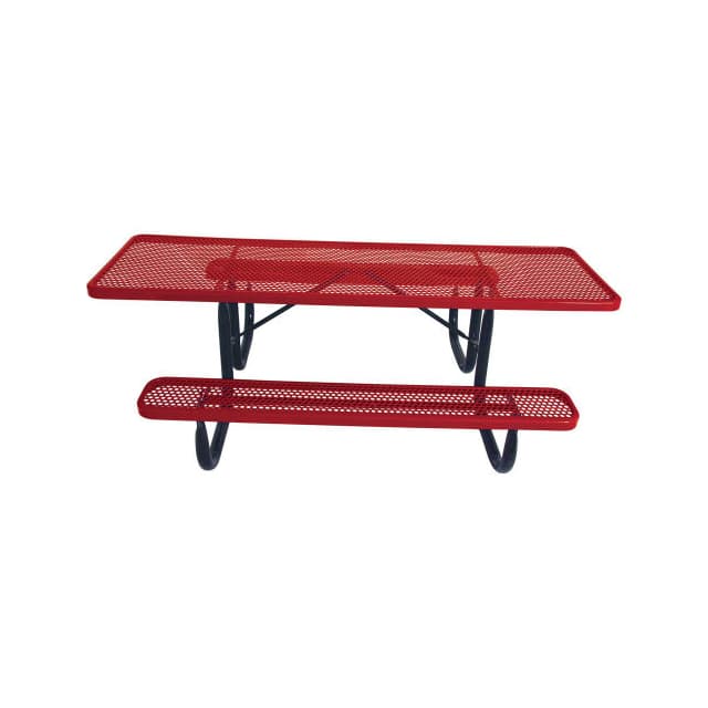 PBK238H-EP8-RED 8' ADA PICNIC TABLE, STEEL, DOUB