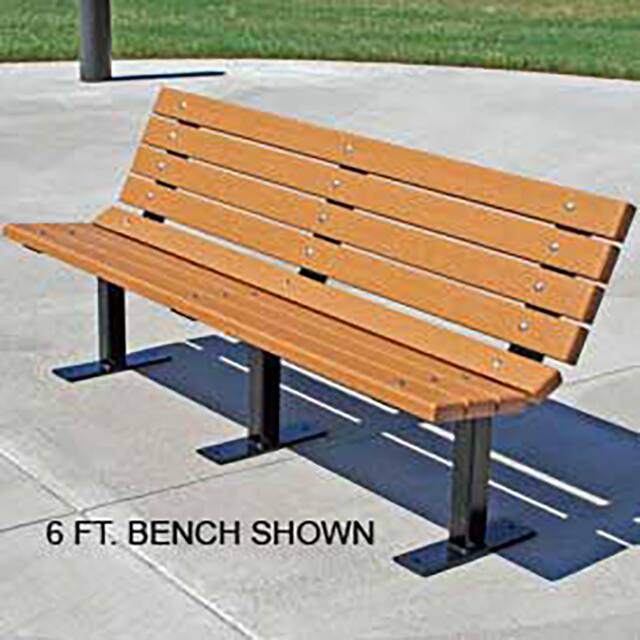 PB 8CEDBFCON 8' CONTOUR BENCH, RECYCLED PLAST