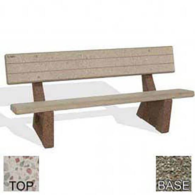 BB-72GC-POLI WHT-GRY 72" CONCRETE BENCH, TOP, GRAY LI